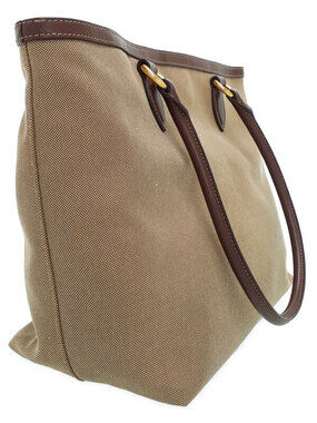 Prada Jacquard beige canvas brown Logo Bag Tote